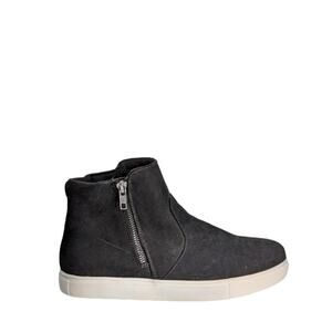 Izod Mila Black Zip Up Black Fashion Sneaker Faux Suede Memory Foam Size 8.5M